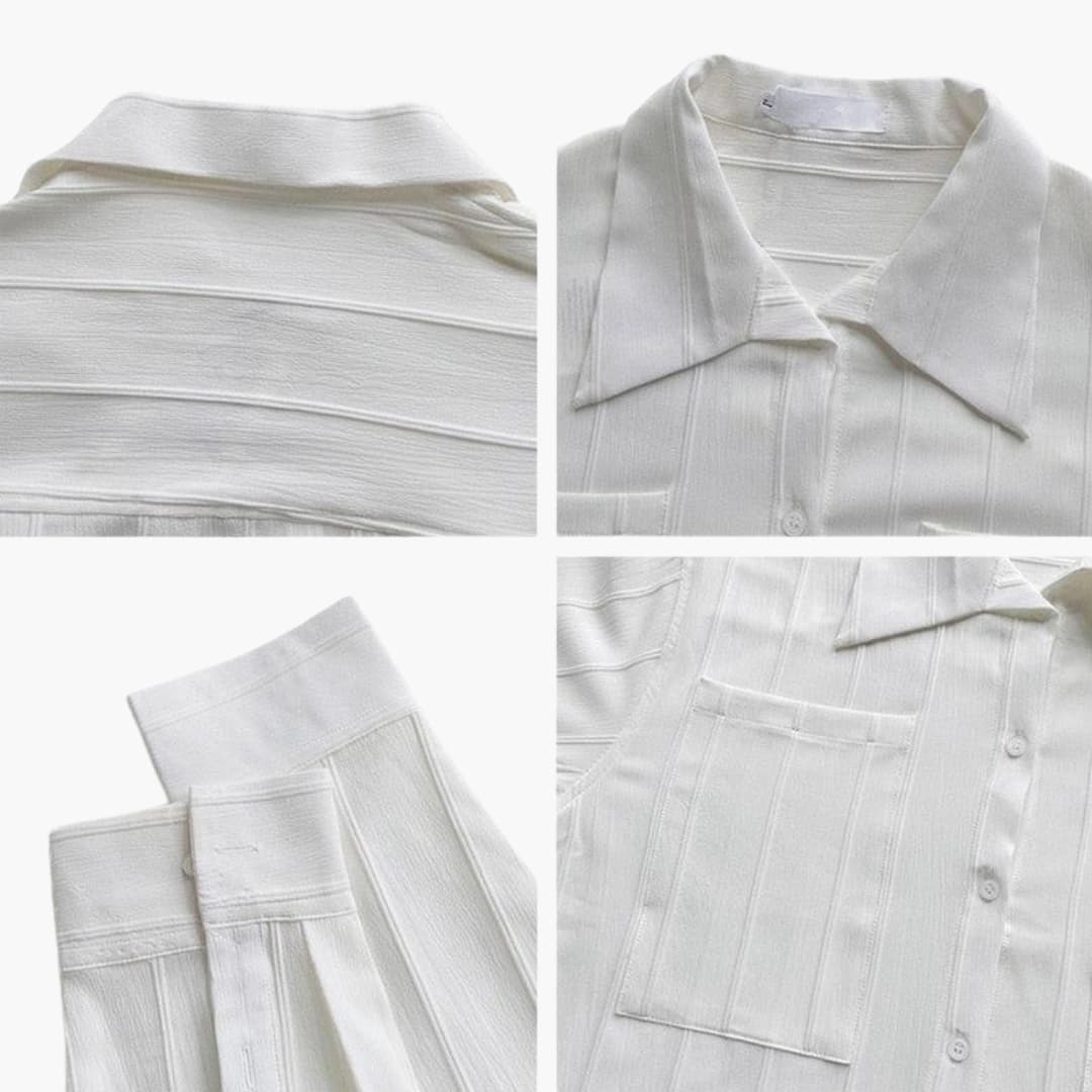 Men's T-Shirt with Crew Neck and Ribbed Texture