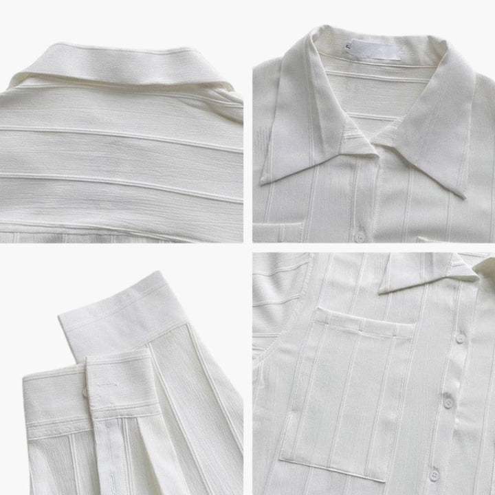 Men's T-Shirt with Crew Neck and Ribbed Texture