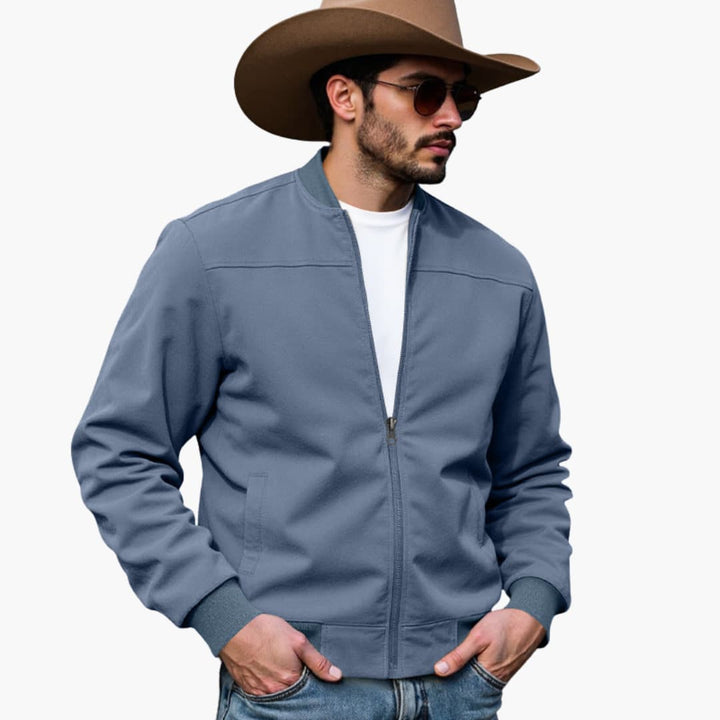 Men’s Bomber Jacket with Contrasting Cuffs and Practical Side Pockets