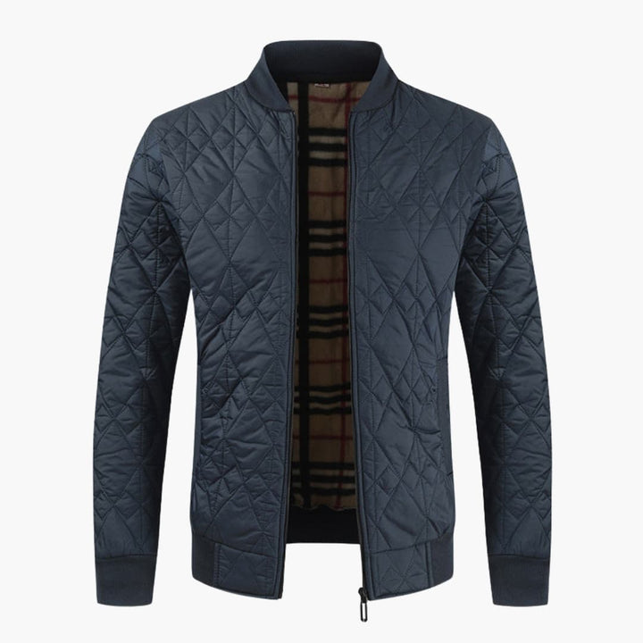 Men’s Bomber Jacket with Padded Body and Checkered Lining