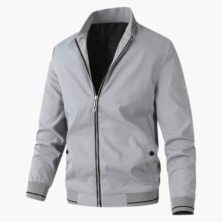 Men’s Bomber Jacket with Zip Front and Elastic Cuffs