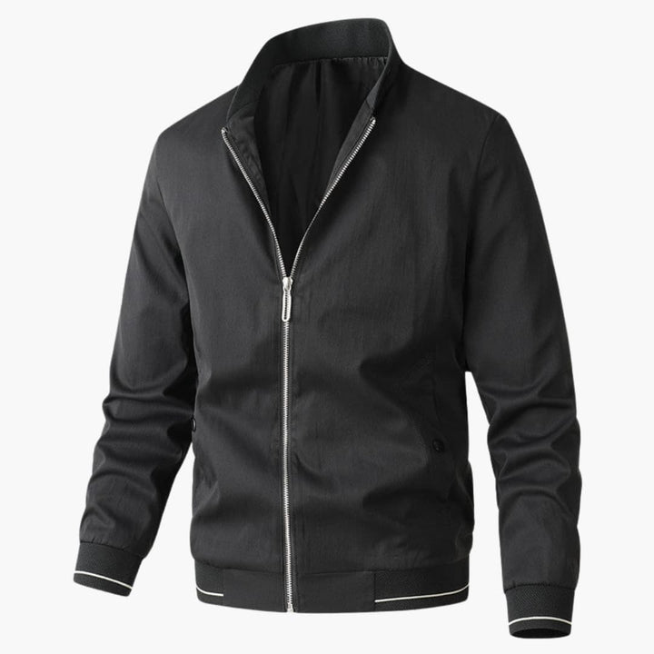 Men’s Bomber Jacket with Zip Front and Elastic Cuffs
