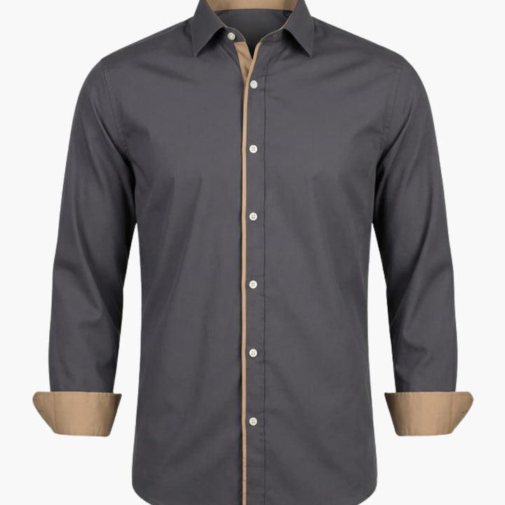 Men’s Classic Collar Button-Down Shirt – Long Sleeve Dress Shirt