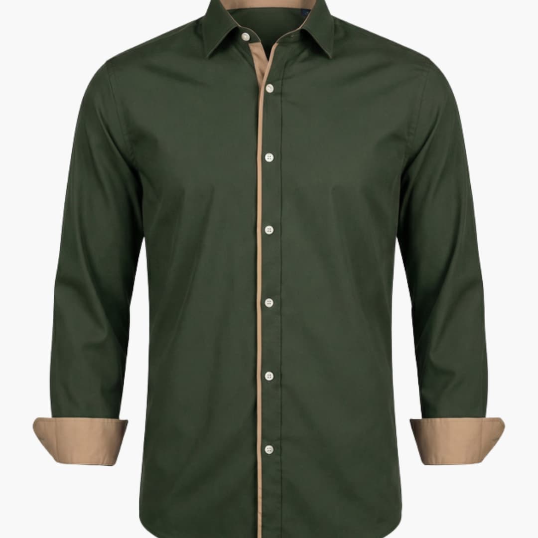 Men’s Classic Collar Button-Down Shirt – Long Sleeve Dress Shirt
