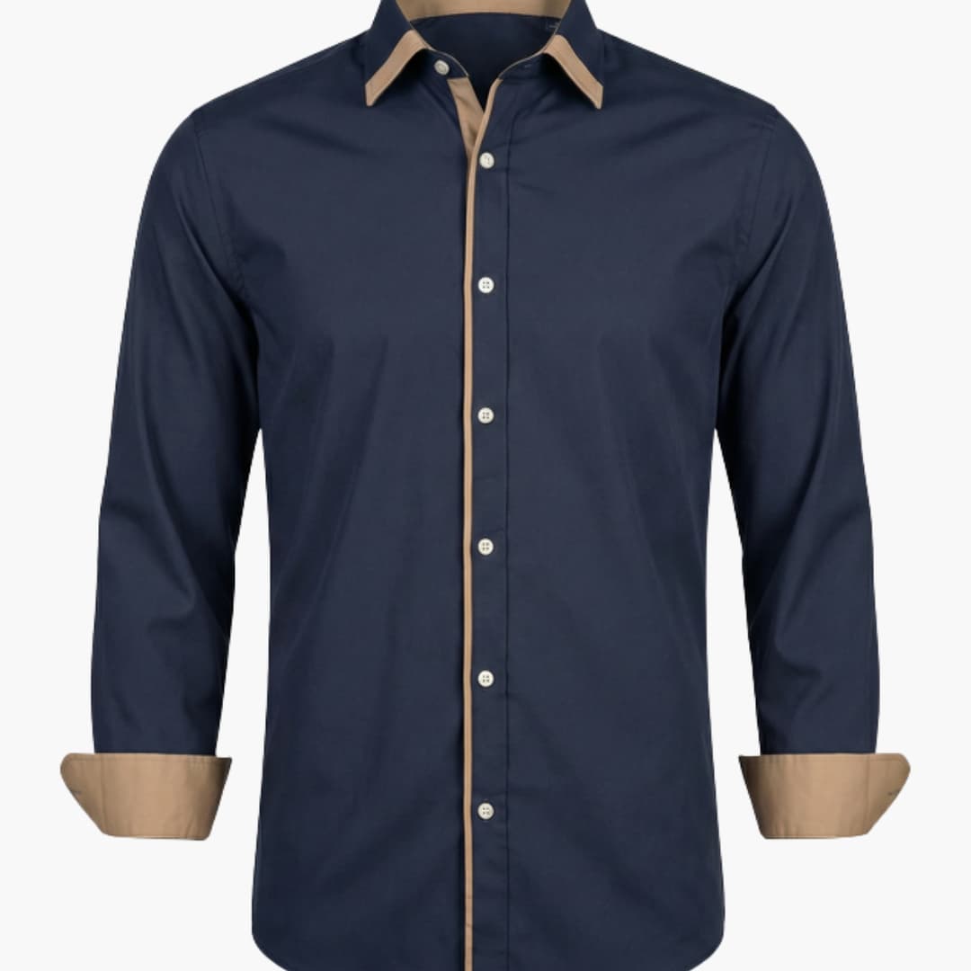 Men’s Classic Collar Button-Down Shirt – Long Sleeve Dress Shirt