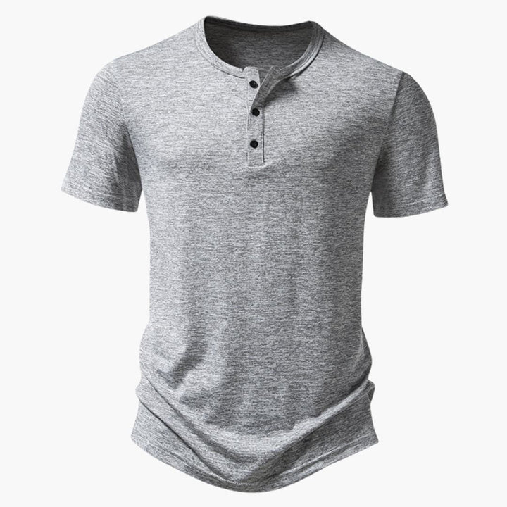 Men’s Cotton Henley Short Sleeve T-Shirt with Button Placket