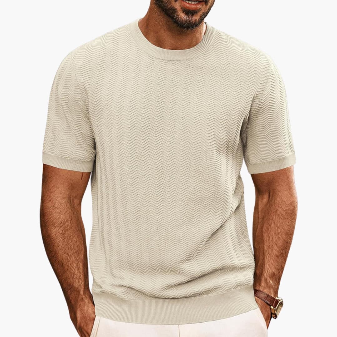Men’s Crew Neck T-Shirt with Textured Surface