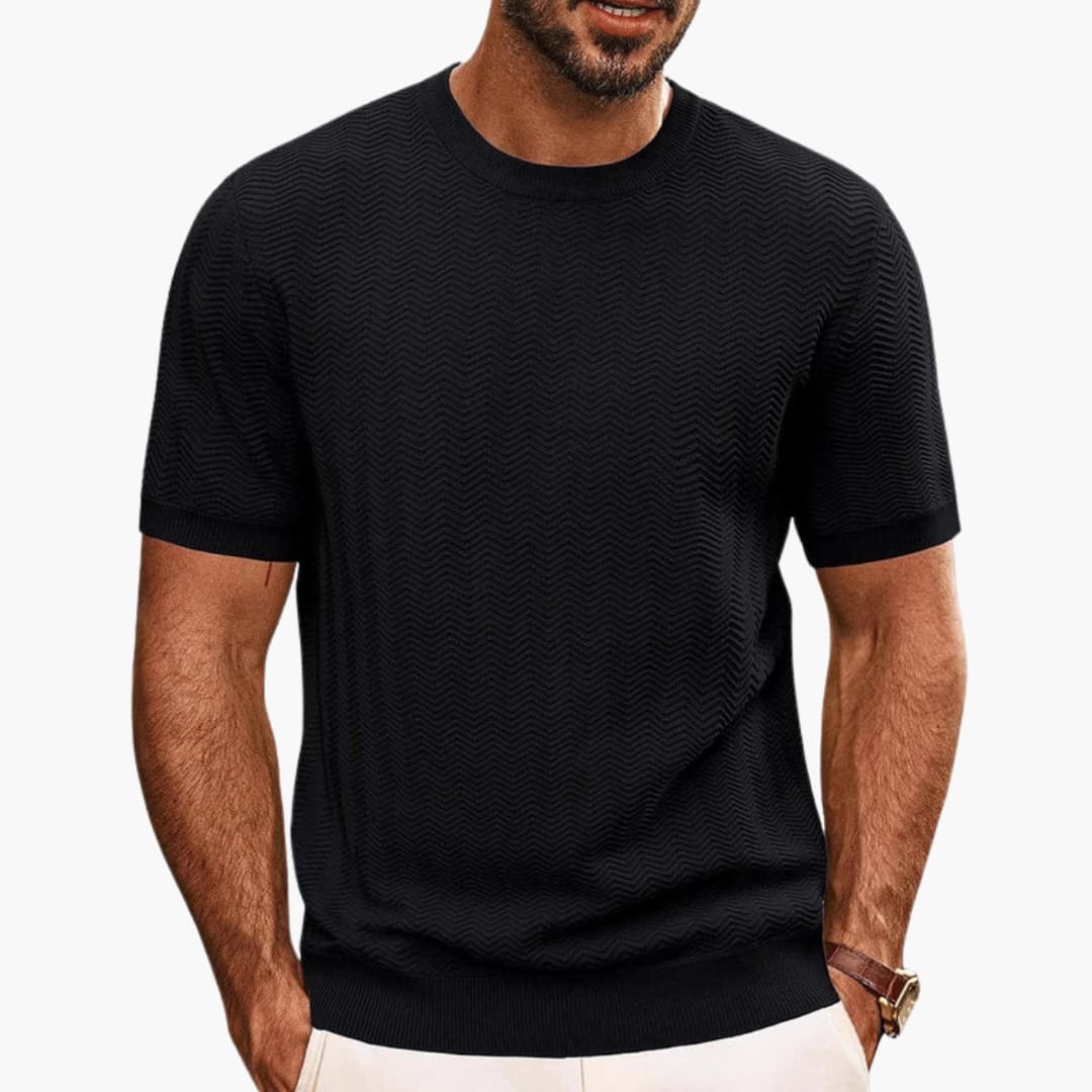 Men’s Crew Neck T-Shirt with Textured Surface