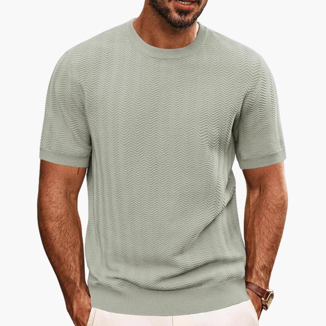 Men’s Crew Neck T-Shirt with Textured Surface