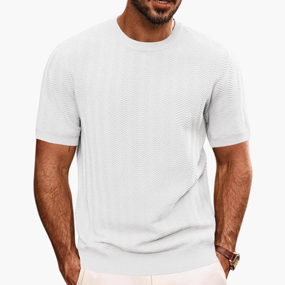 Men’s Crew Neck T-Shirt with Textured Surface