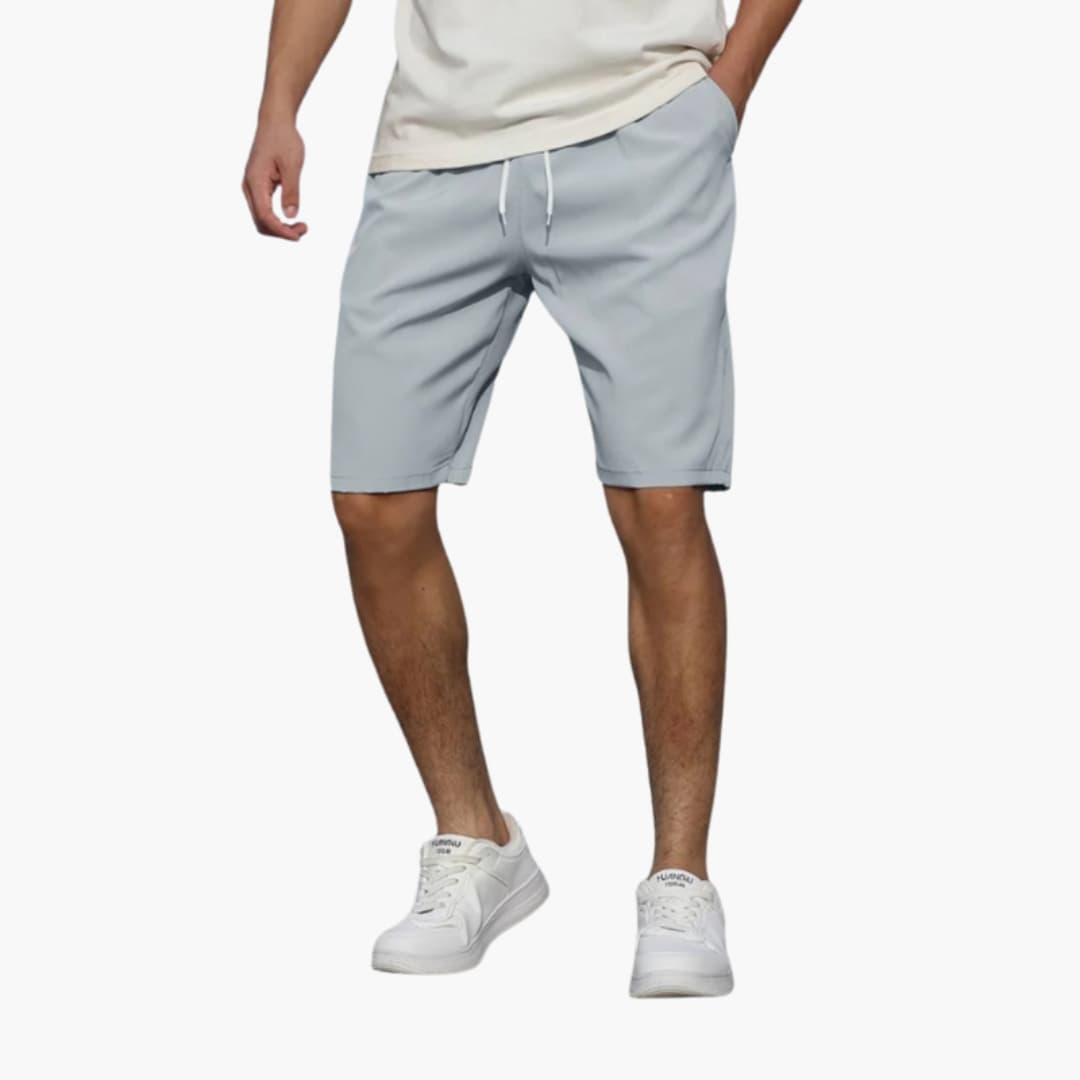 Men’s Elastic Waist Drawstring Shorts with Pockets
