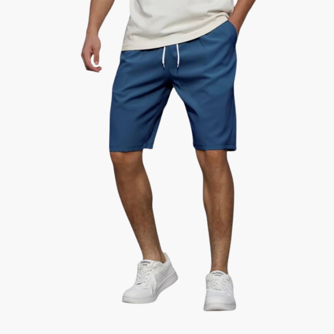 Men’s Elastic Waist Drawstring Shorts with Pockets