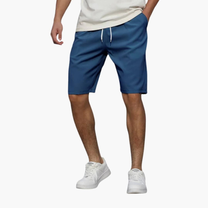 Men’s Elastic Waist Drawstring Shorts with Pockets