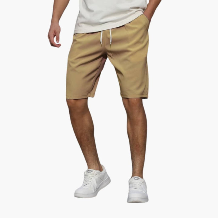 Men’s Elastic Waist Drawstring Shorts with Pockets