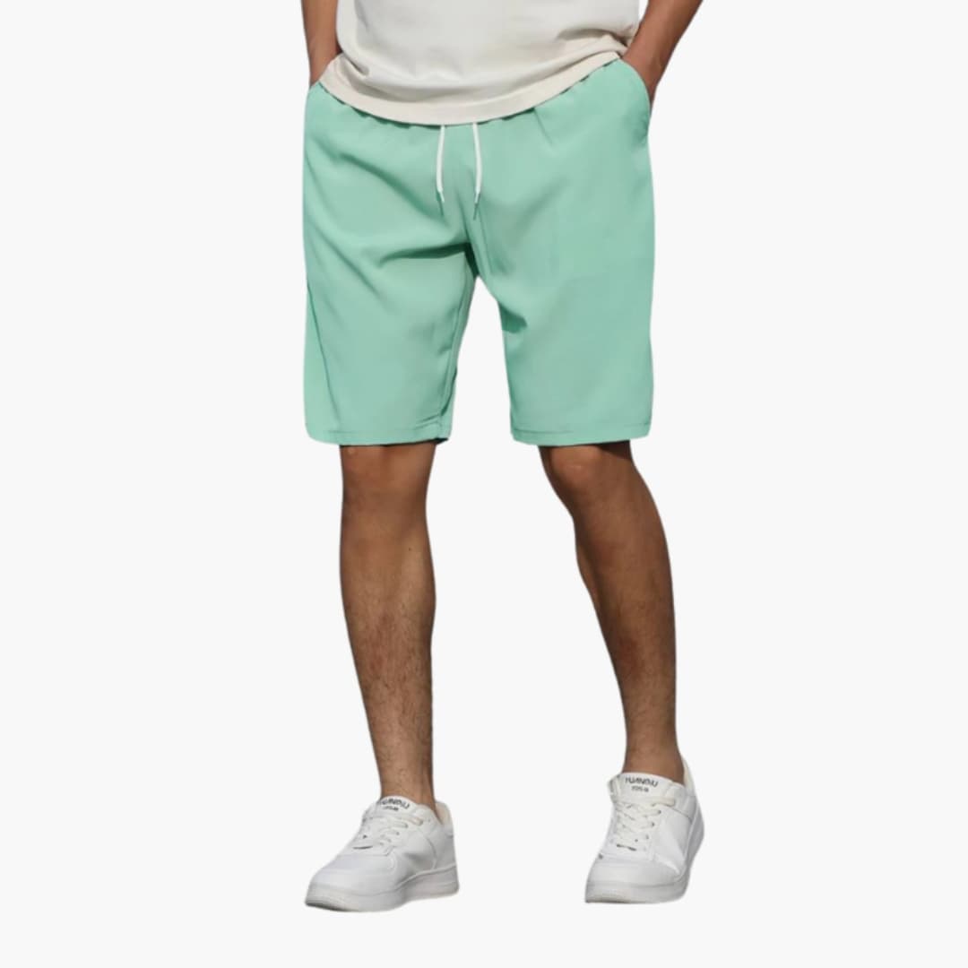 Men’s Elastic Waist Drawstring Shorts with Pockets