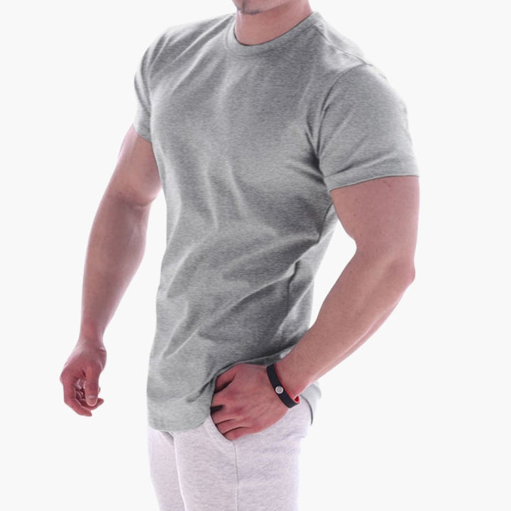 Men’s Fitted T-Shirt with Crew Neck and Short Sleeves