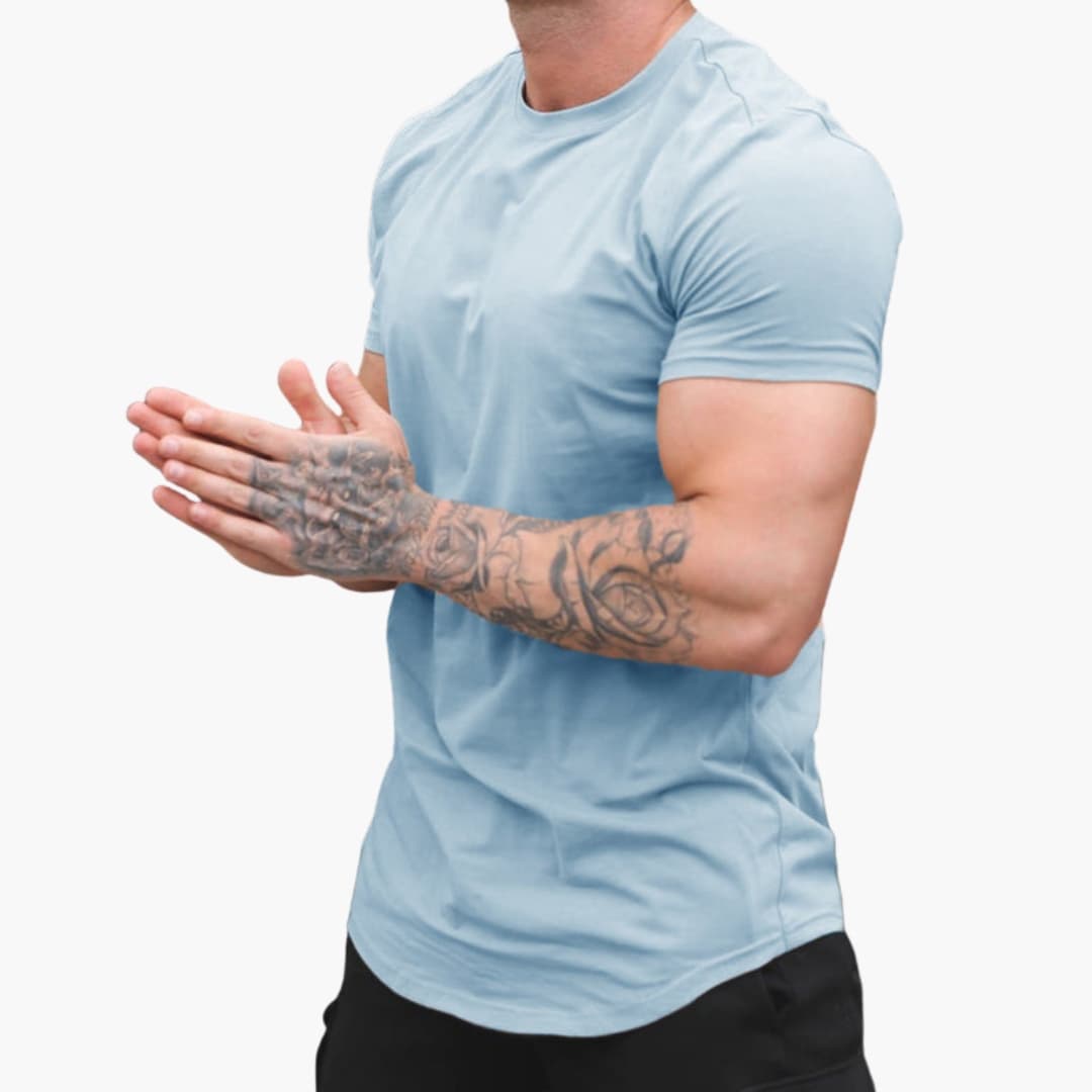 Men’s Fitted T-Shirt with Crew Neck and Short Sleeves