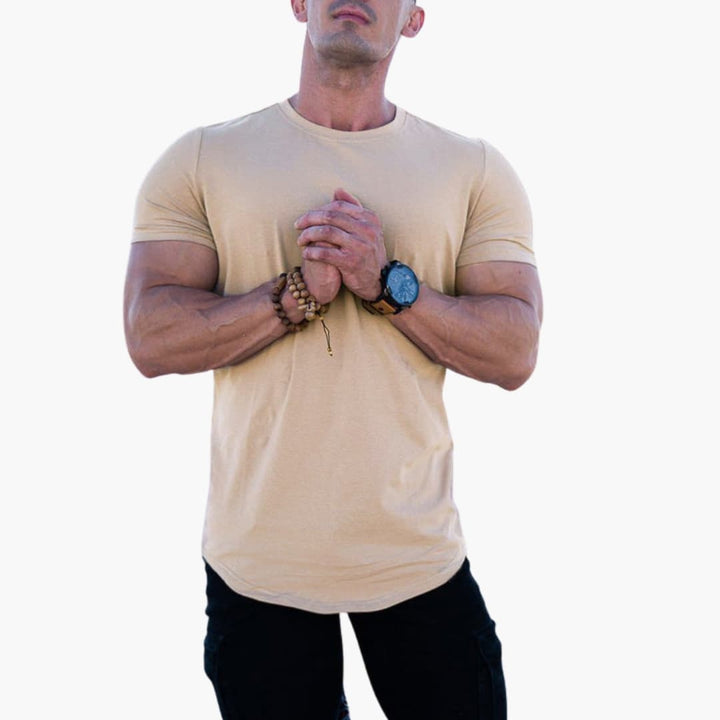 Men’s Fitted T-Shirt with Crew Neck and Short Sleeves