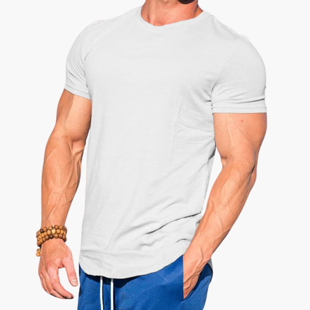 Men’s Fitted T-Shirt with Crew Neck and Short Sleeves