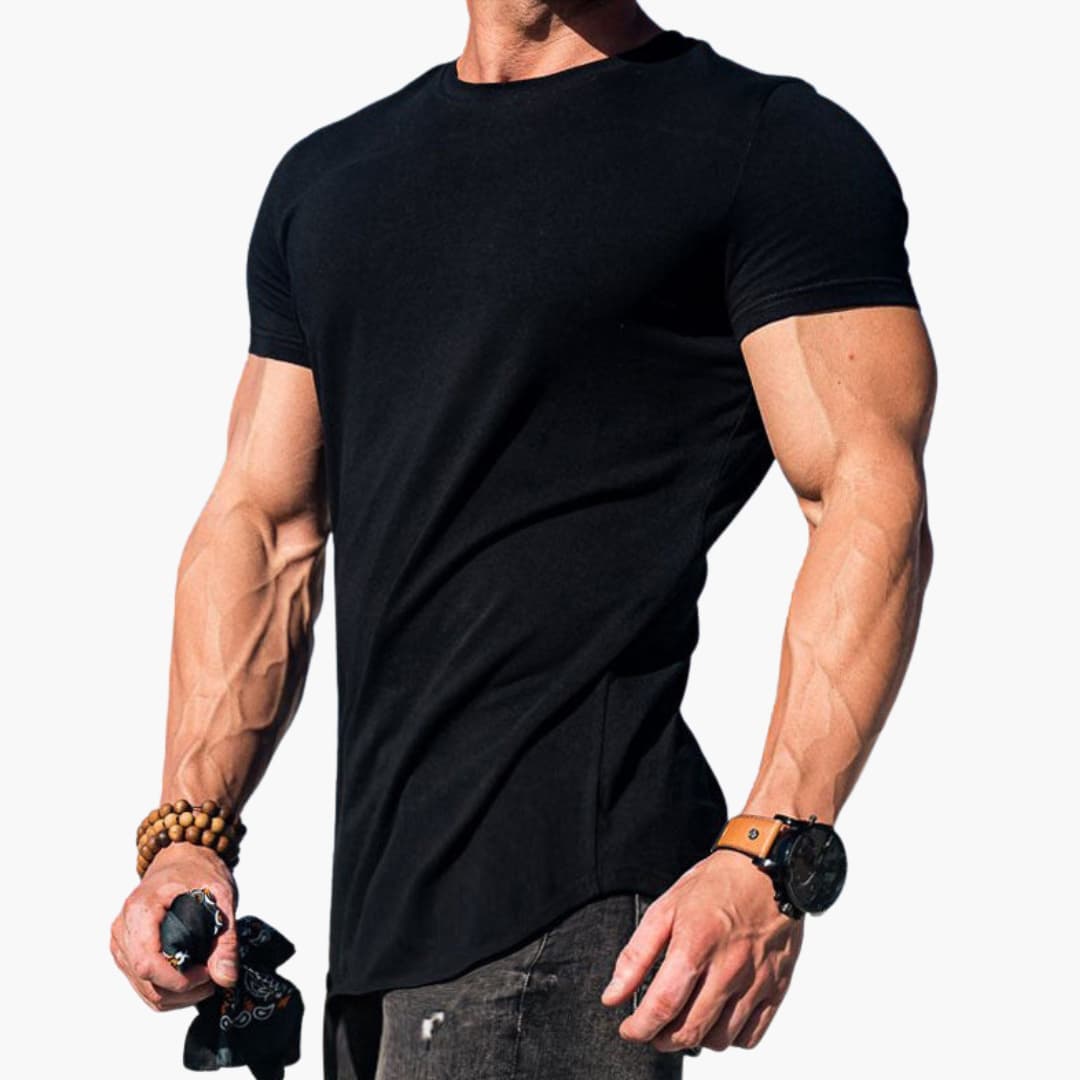 Men’s Fitted T-Shirt with Crew Neck and Short Sleeves