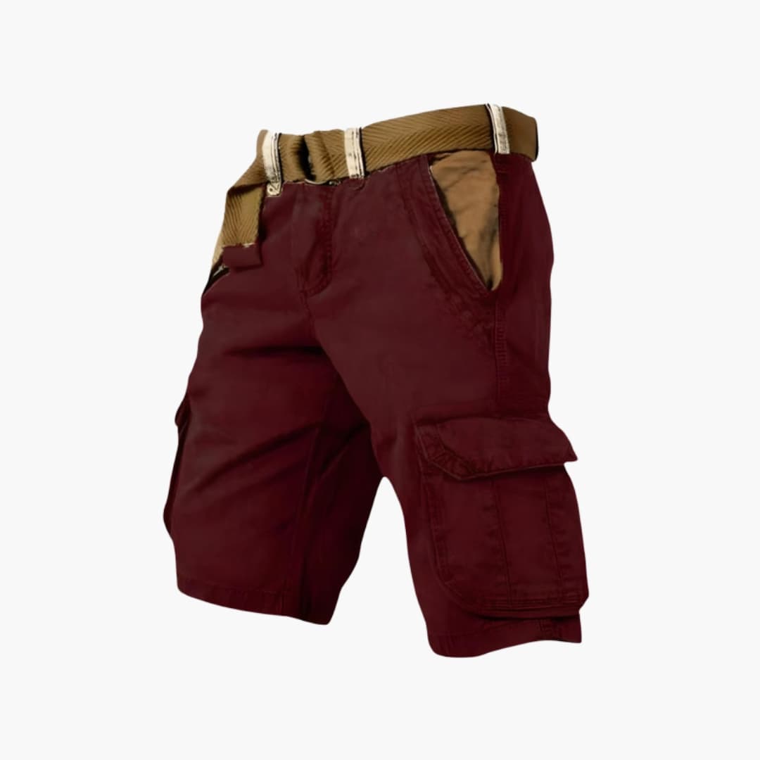 Men’s Knee-Length Cargo Shorts with Zipper and Flap Pockets