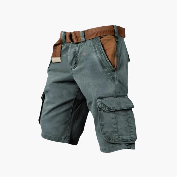 Men’s Knee-Length Cargo Shorts with Zipper and Flap Pockets