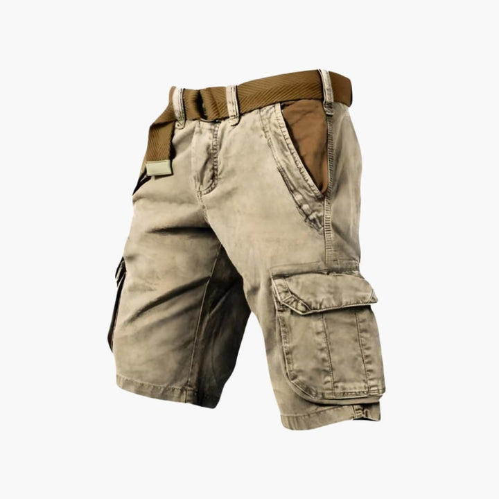 Men’s Knee-Length Cargo Shorts with Zipper and Flap Pockets