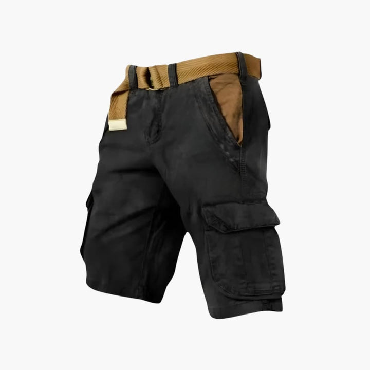 Men’s Knee-Length Cargo Shorts with Zipper and Flap Pockets