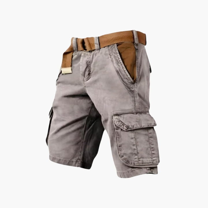 Men’s Knee-Length Cargo Shorts with Zipper and Flap Pockets