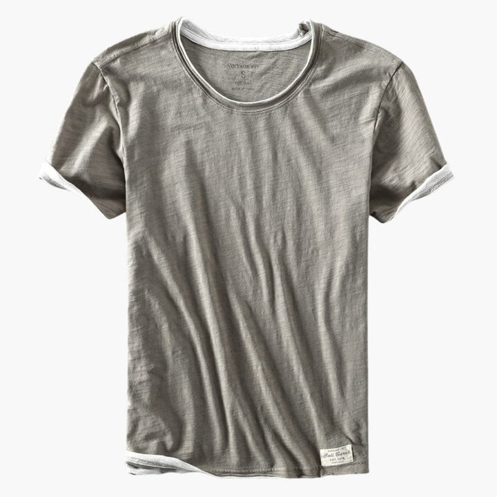 Men’s Plain Round Neck T-Shirt Short Sleeve Top