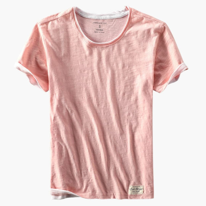 Men’s Plain Round Neck T-Shirt Short Sleeve Top