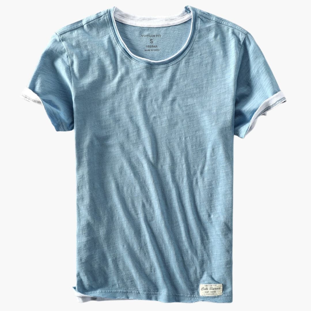 Men’s Plain Round Neck T-Shirt Short Sleeve Top