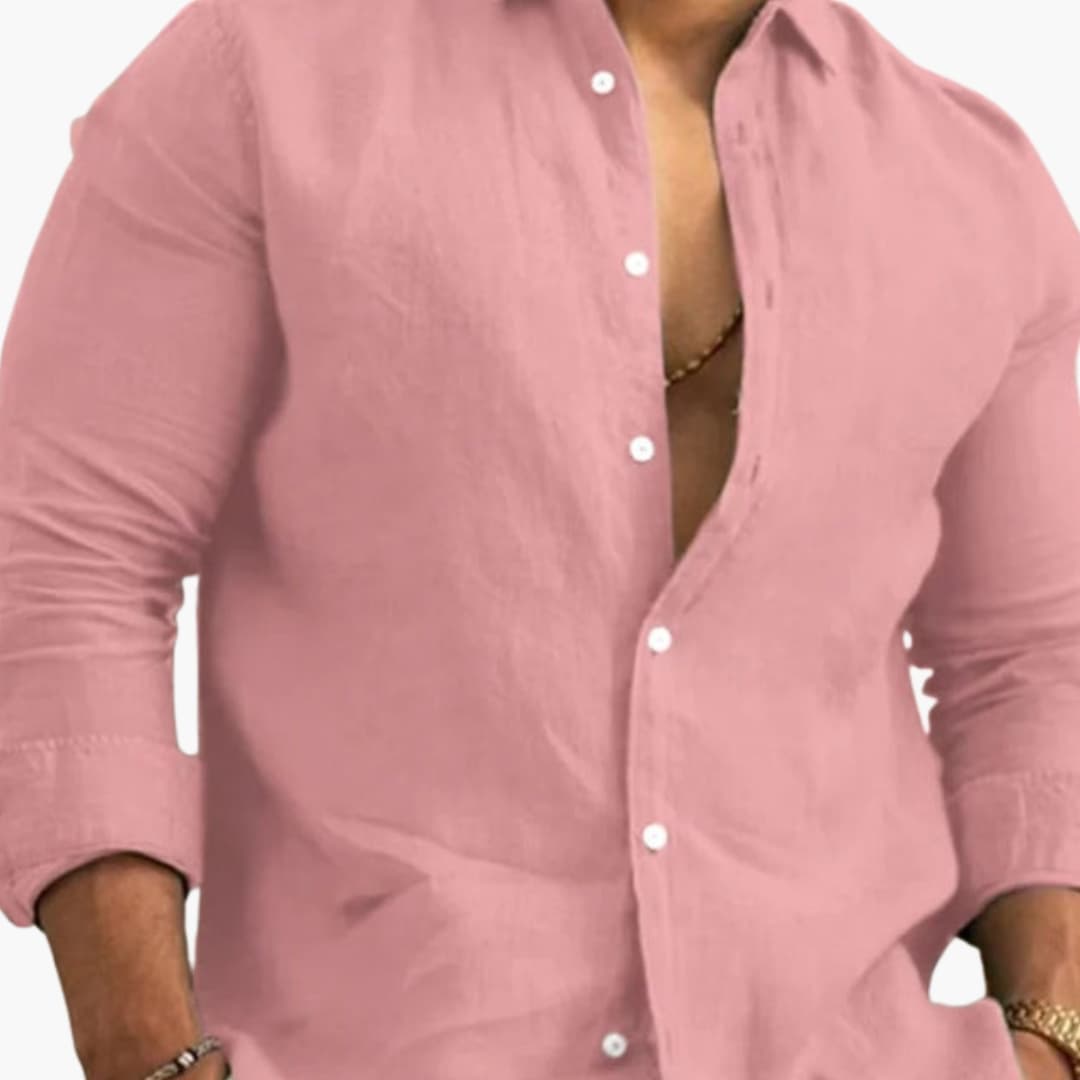 Men’s Regular Fit Long Sleeve Button-Down Shirt