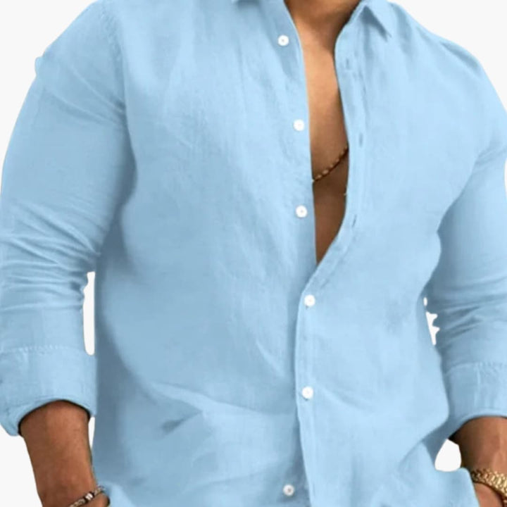 Men’s Regular Fit Long Sleeve Button-Down Shirt