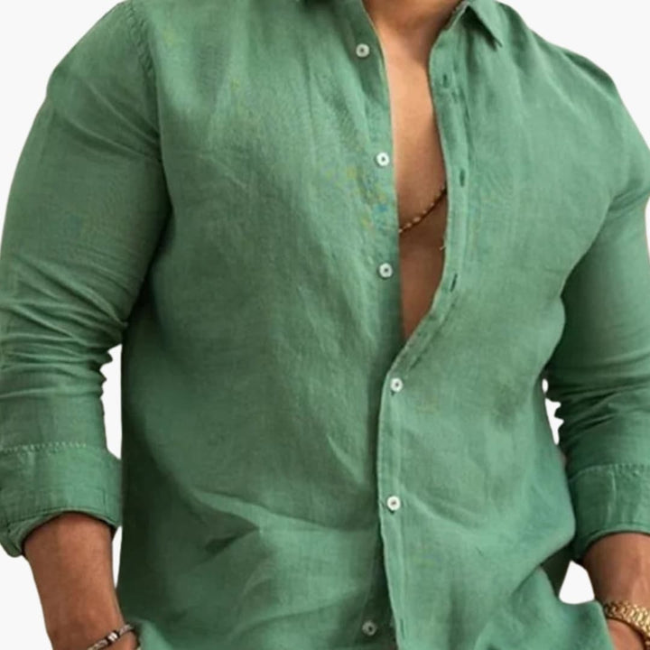 Men’s Regular Fit Long Sleeve Button-Down Shirt