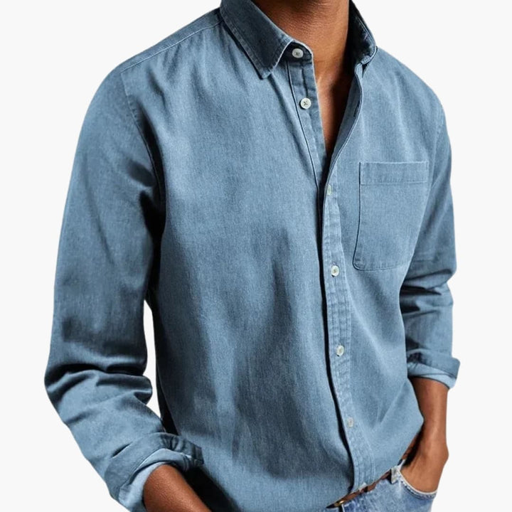 Men’s Relaxed Fit Long Sleeve Button-Down Shirt