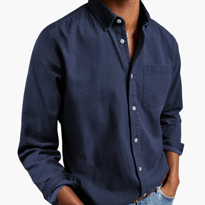 Men’s Relaxed Fit Long Sleeve Button-Down Shirt