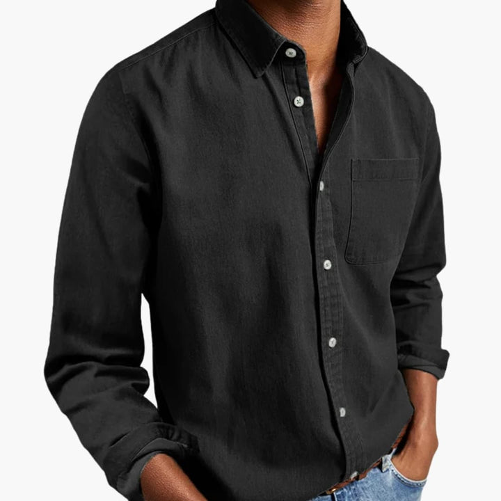 Men’s Relaxed Fit Long Sleeve Button-Down Shirt