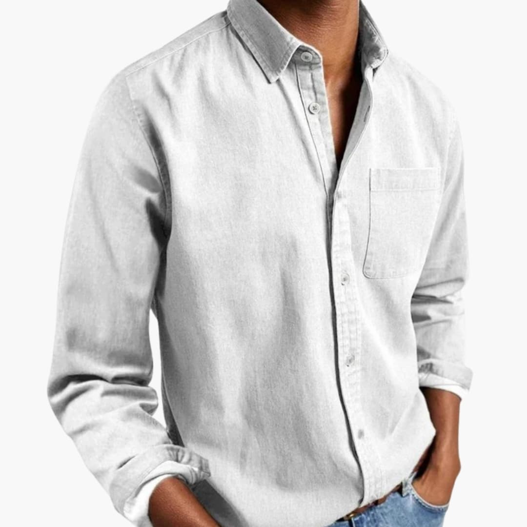 Men’s Relaxed Fit Long Sleeve Button-Down Shirt