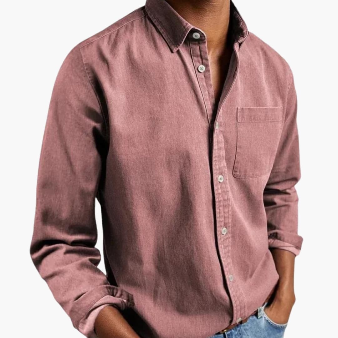 Men’s Relaxed Fit Long Sleeve Button-Down Shirt