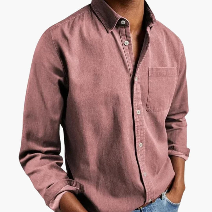 Men’s Relaxed Fit Long Sleeve Button-Down Shirt