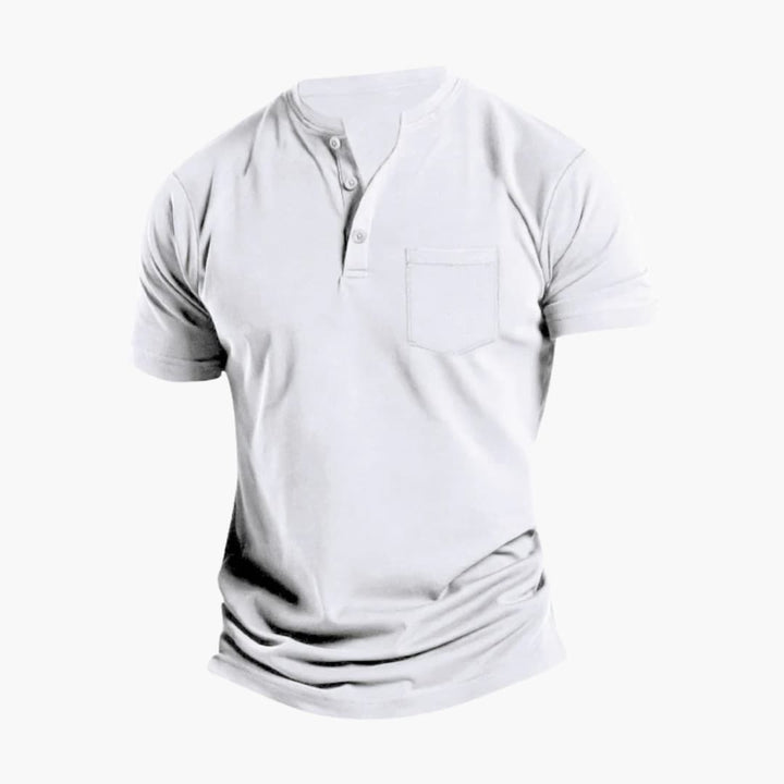Men’s Short Sleeve Henley T-Shirt with Chest Pocket