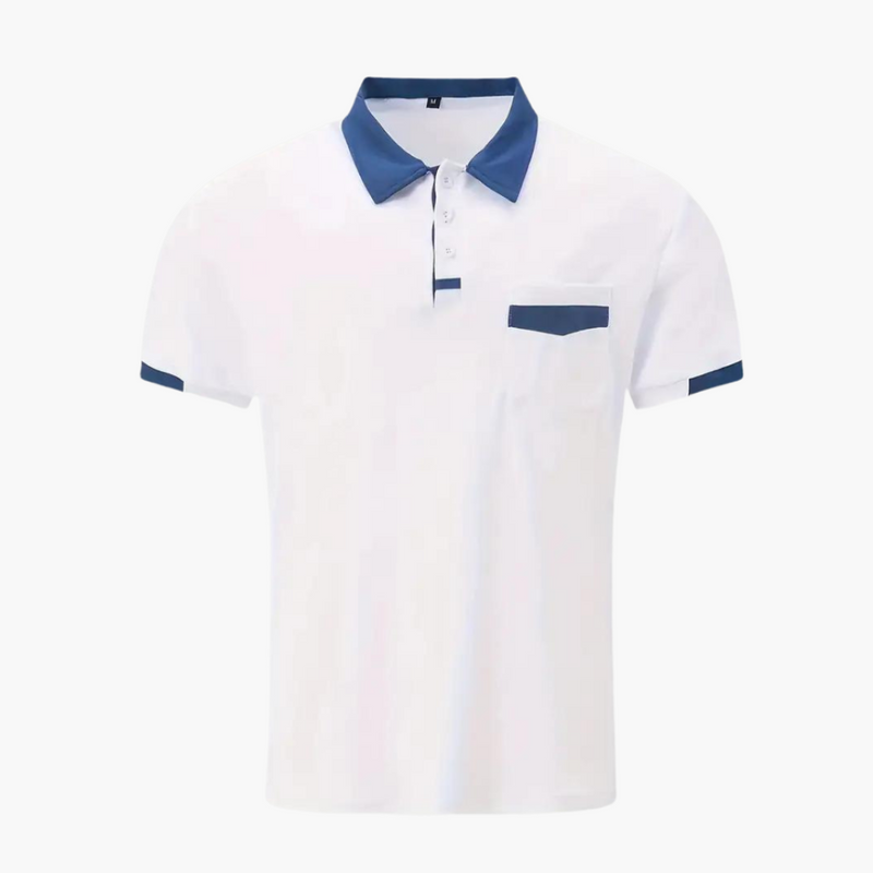 Men’s Short Sleeve Polo Shirt with Classic Collar – Plain One-Piece Top