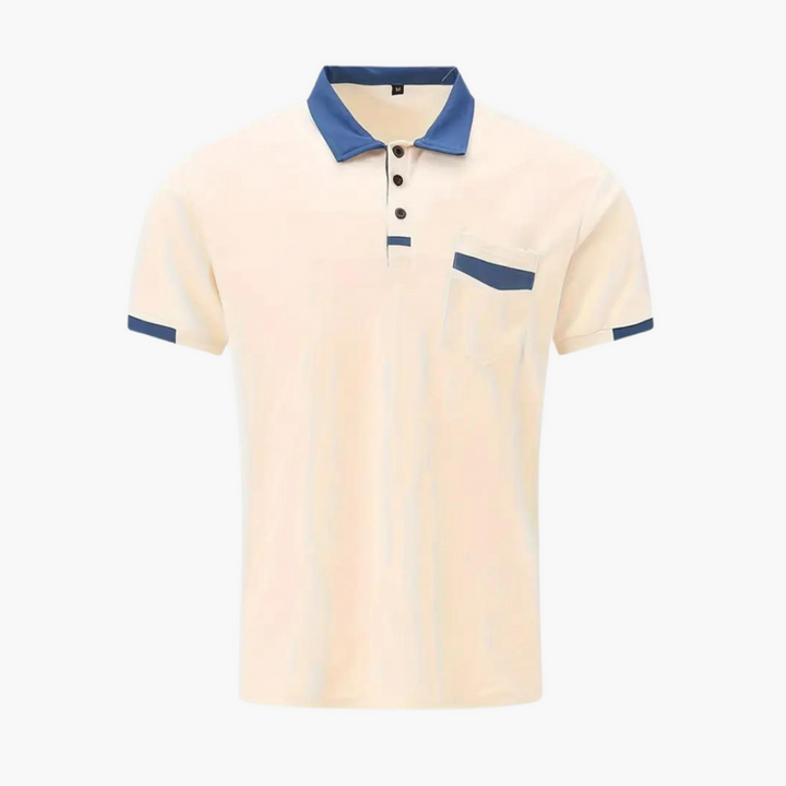 Men’s Short Sleeve Polo Shirt with Classic Collar – Plain One-Piece Top
