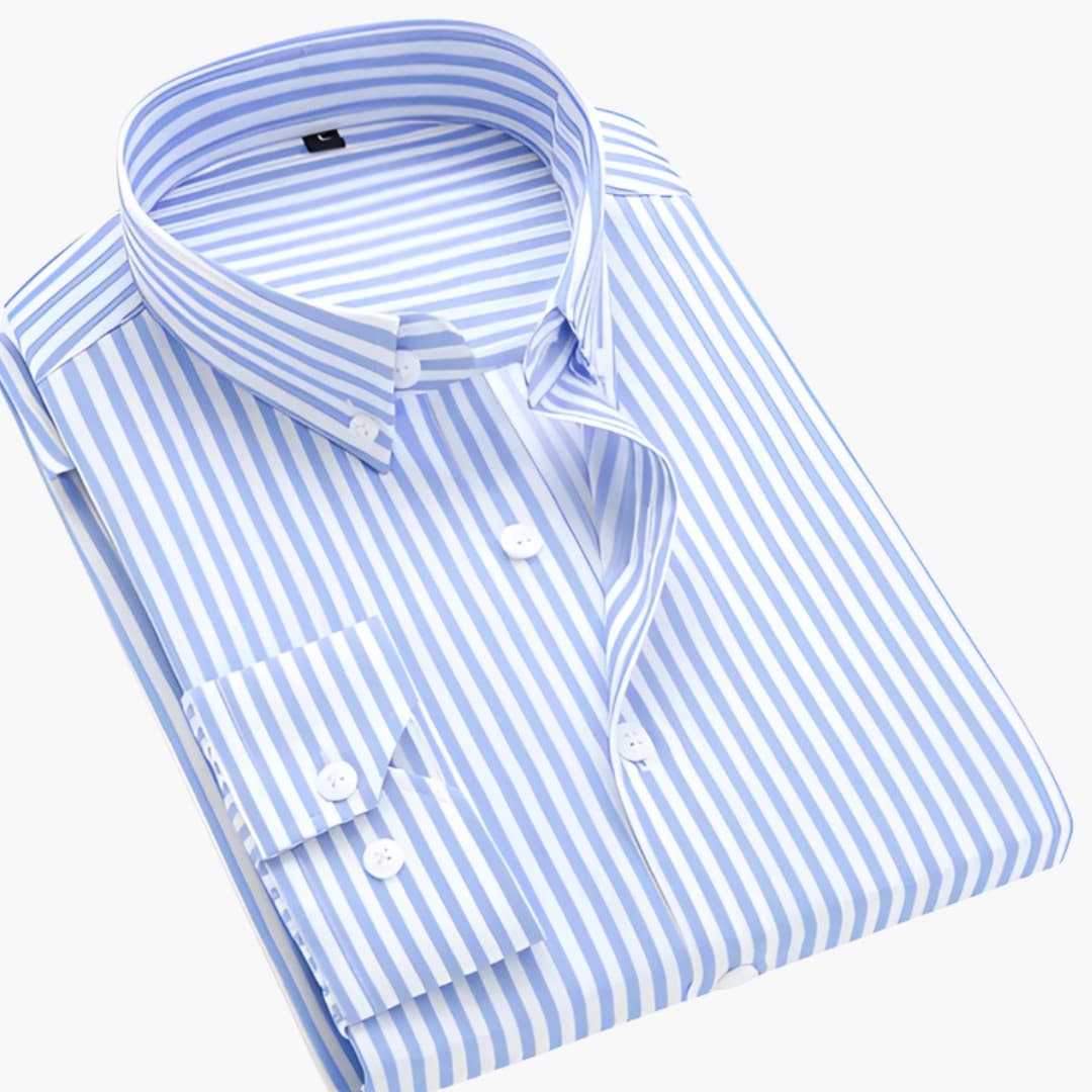 Men’s Striped Long Sleeve Button-Down Shirt