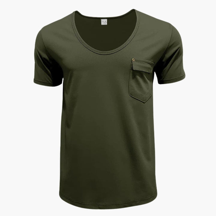 Men’s T-Shirt with Chest Pocket and Short Sleeves