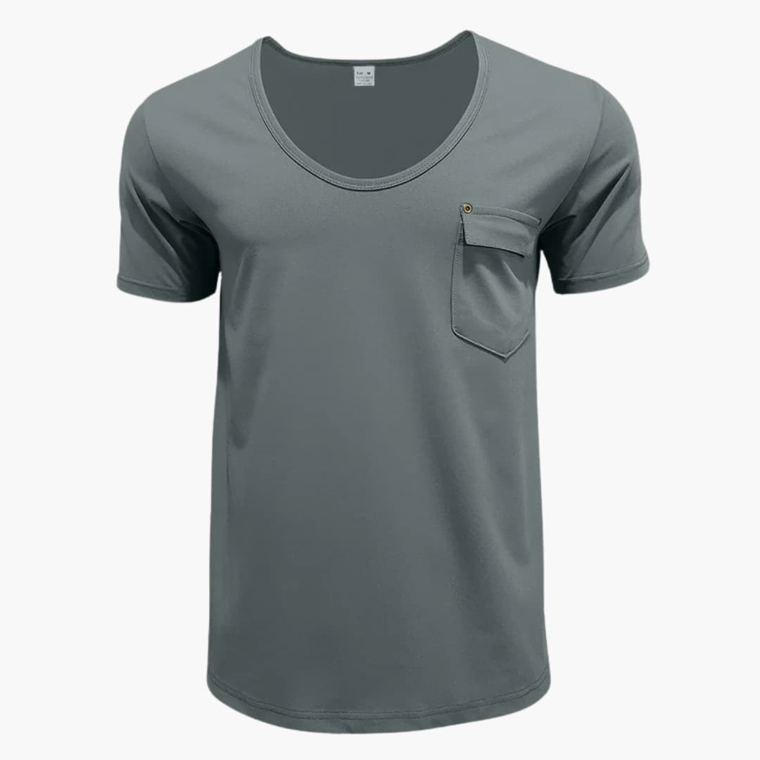 Men’s T-Shirt with Chest Pocket and Short Sleeves