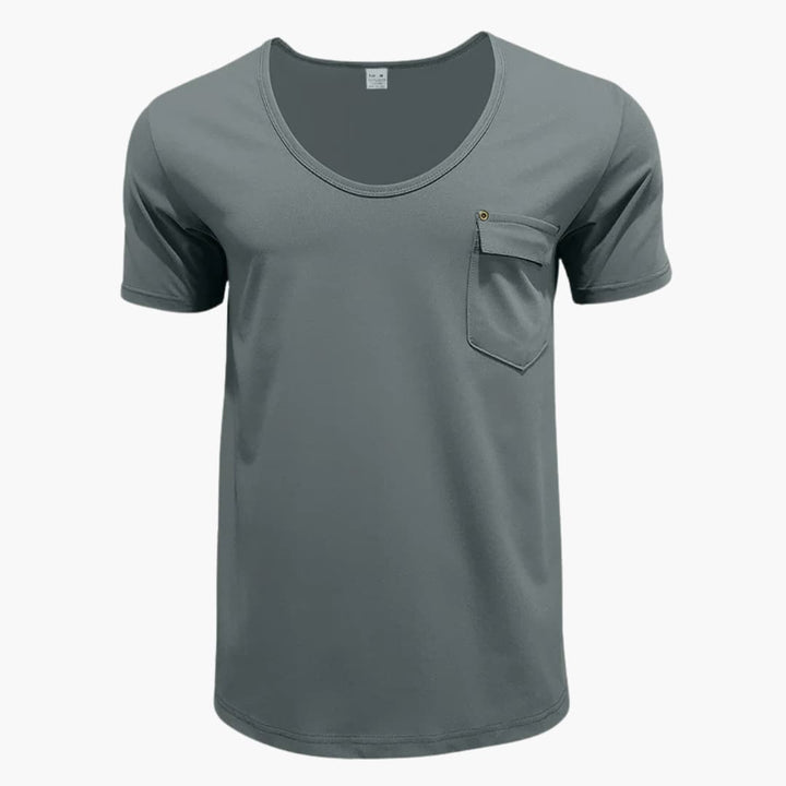 Men’s T-Shirt with Chest Pocket and Short Sleeves