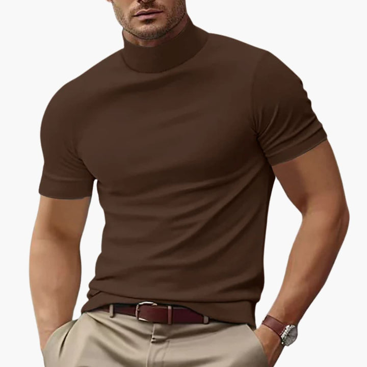 Men’s T-Shirt with Turtleneck and Short Sleeves