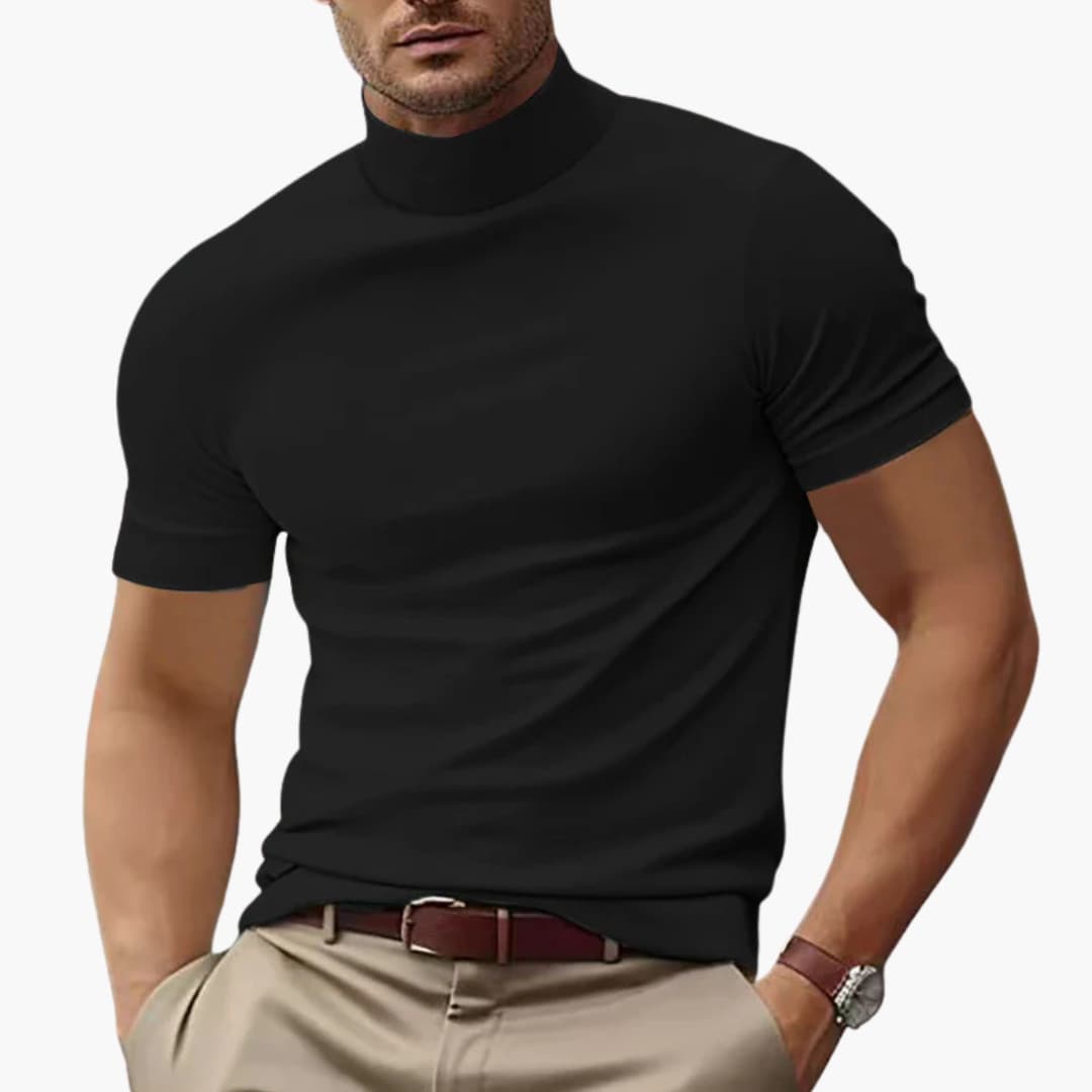Men’s T-Shirt with Turtleneck and Short Sleeves